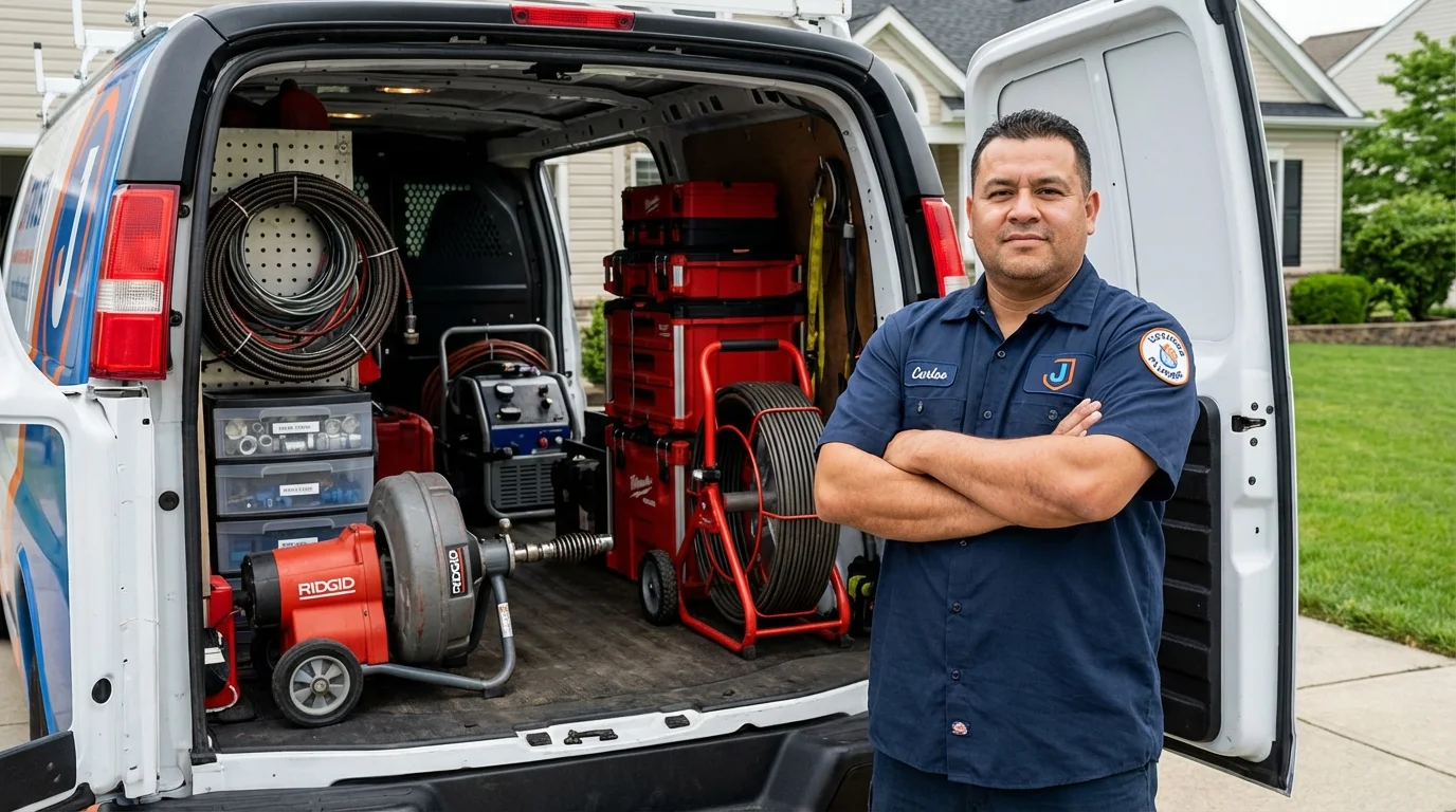 Professional drain cleaning equipment and Johns Plumbing LLC plumber in Berkley