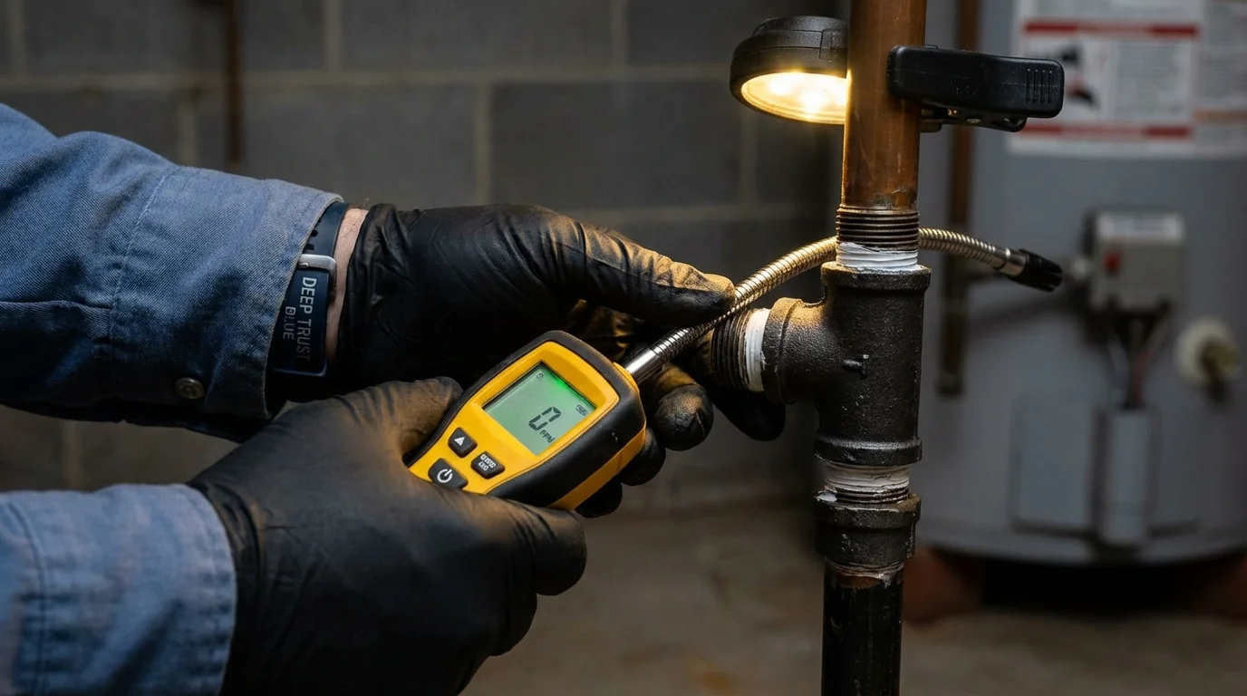 Gas leak detection with electronic sniffer by Johns Plumbing LLC in Berkley